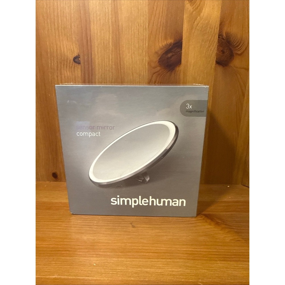 Simplehuman Sensor Mirror Compact 3X Magnification LED Light Travel Makeup Mirro